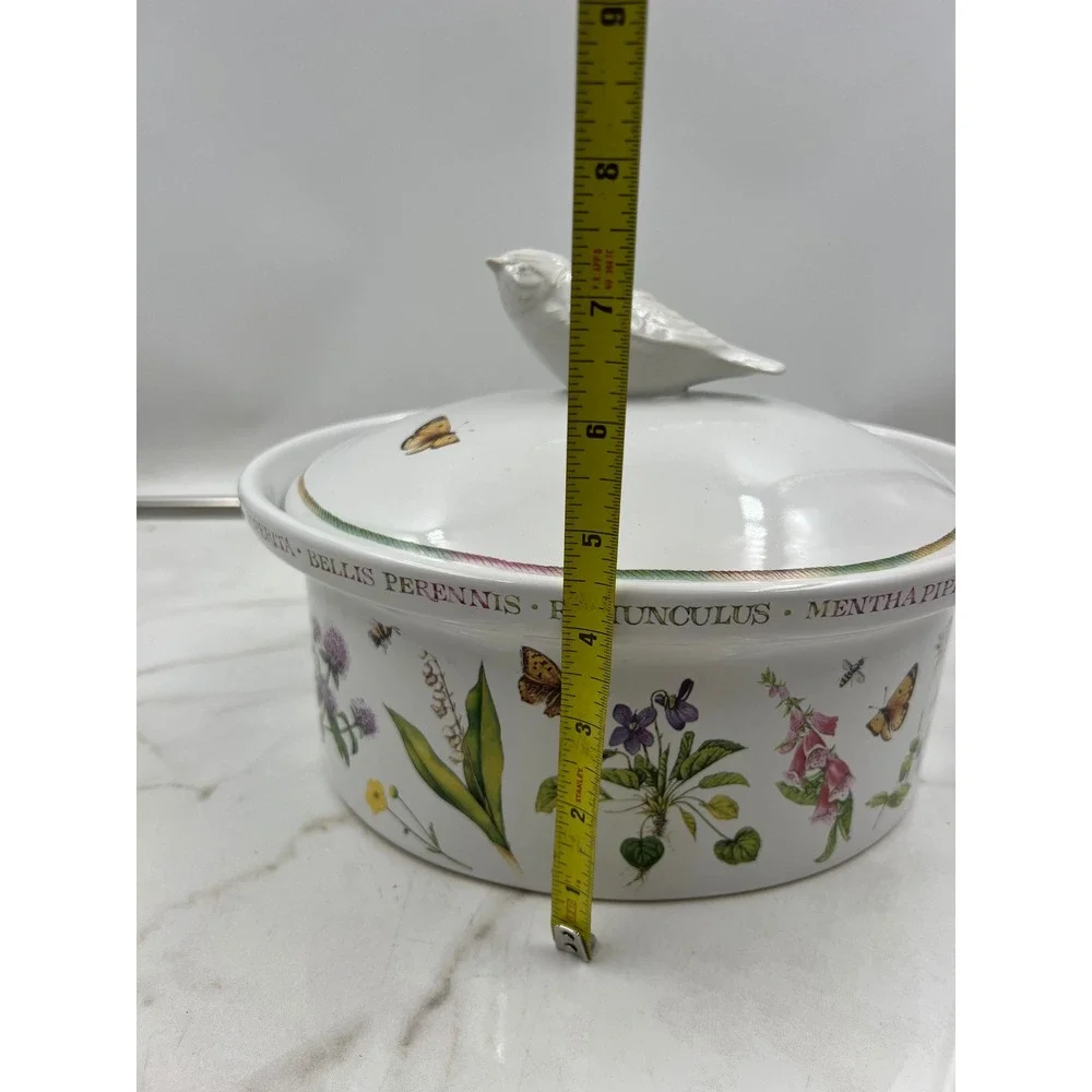 Marjolein Bastin Wildflower Meadow Ceramic Casserole Dish Bird Lid Oval Baker